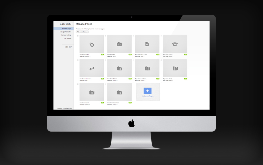EasyCMS — custom back office for photographer portfolios